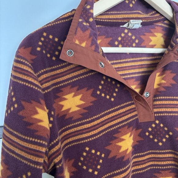 Duluth Trading Sweater Medium Multicolor Aztec Navajo Snap Fleece Sweatshirt - Picture 7 of 13